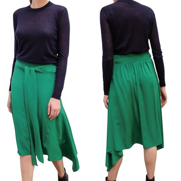 JOSEPH Alice Silk Skirt in Amazon Green Size 36 US 4 - Picture 1 of 10